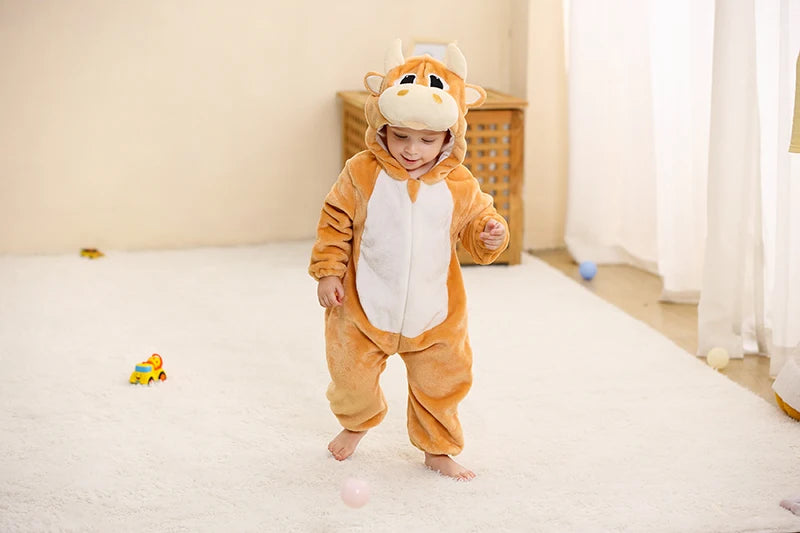 MICHLEY Winter Baby Strampler Mit Kapuze Flanell Cosplay Kleinkind Infant Kleidung Insgesamt Bodys Overall Kostüm Für Kinder Mädchen Junge