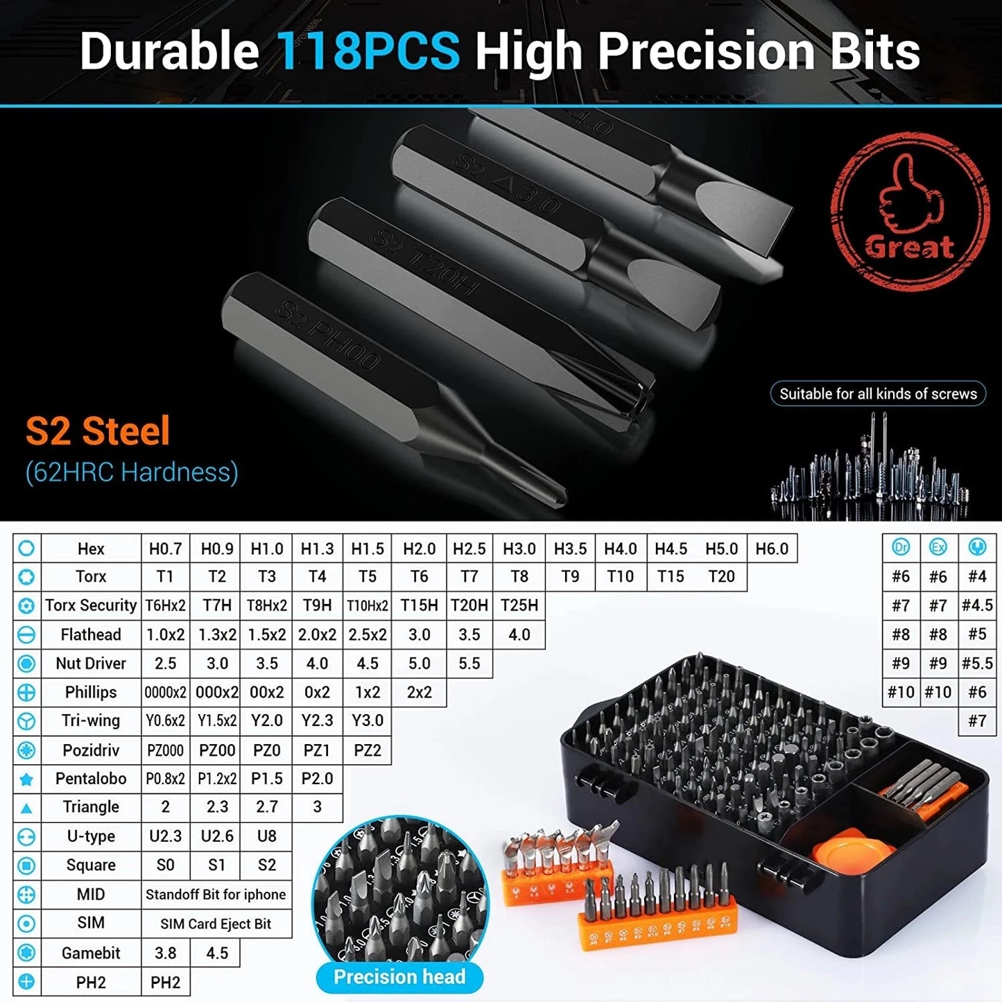 Schraubendreher-satz Präzision Magnetische Schraubendreher Bits Torx Hex Bit Griff Handy Reparatur Schraubendreher Kit Hand Werkzeuge