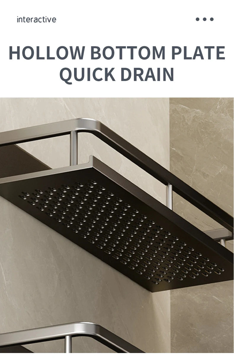 Bad Regal Make-Up Lagerung Organisatoren Aluminium Dusche Shampoo Handtuch Rack Regale Kein Bohrer Wand Regal Bad Zubehör