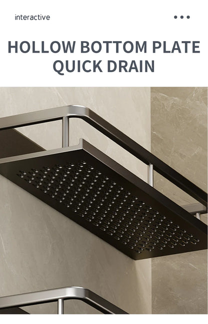 Bad Regal Make-Up Lagerung Organisatoren Aluminium Dusche Shampoo Handtuch Rack Regale Kein Bohrer Wand Regal Bad Zubehör