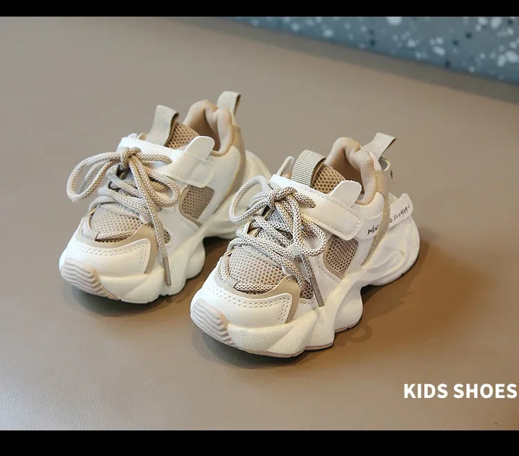 Girl Child Sport Shoe 2024 Spring Mesh Breathable Toddlers School Running Sneakers Fashion Non-slip Kids Boys Basketball Shoes