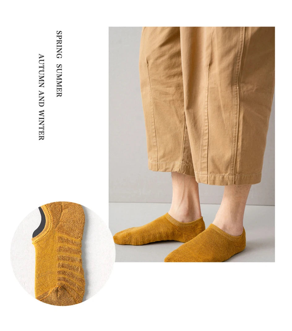 5 Pairs Men Short Socks Cotton High Quality Crew Ankle Casual Soft Low-Cut Non-Slip Breathable Summer Autumn 2022 Sock for Male.
