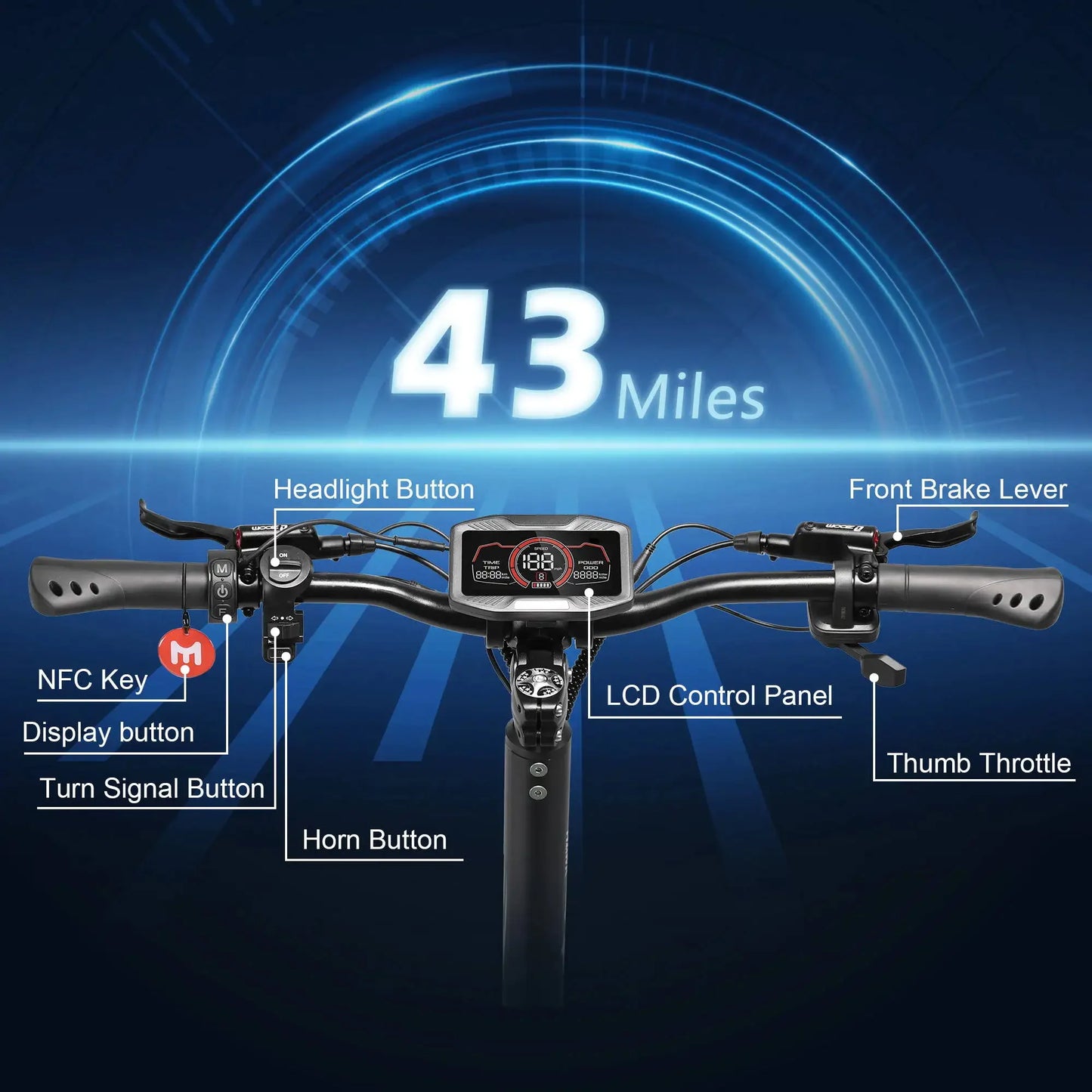 YUME HAWK Electric Scooter,  1200W*2 Powerful Motor 60V 22.5Ah Battery 70km/h Max Speed 10x3.15' Tubeless Tires Adult Escooter.