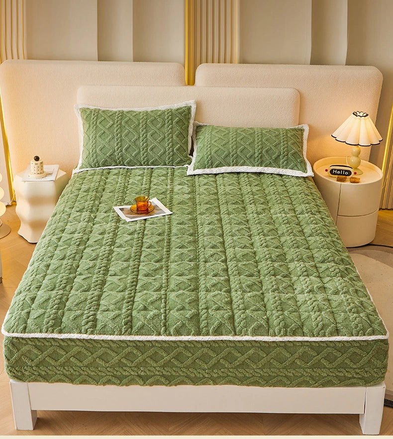 Milk Velvet Mixed With Cotton Home Bed Sheet Thickened Bed Cover Winter Velvet Mattress Coral Velvet Protective Bed Cover ZF606.