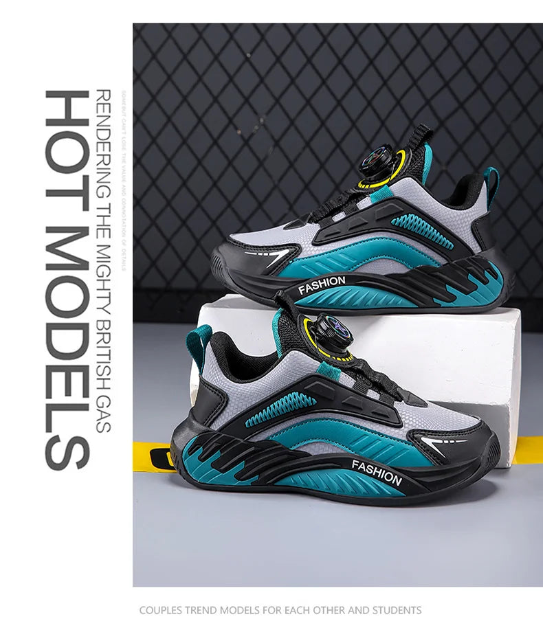 Fashion New Kids Boy Running Sport Shoes Leather Sneakers Children Outdoor Lightweight Breathable Tenis Footwear.