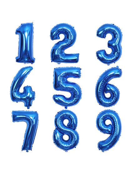 Blauer Ballon mit großen Zahlen, 32 Zoll, 0, 1, 2, 3, 4, 5, 6, 7, 8, 9, Geburtstag, Bachelorette-Luftballons, Figur, Golob-Party-Ballon-Dekoration.