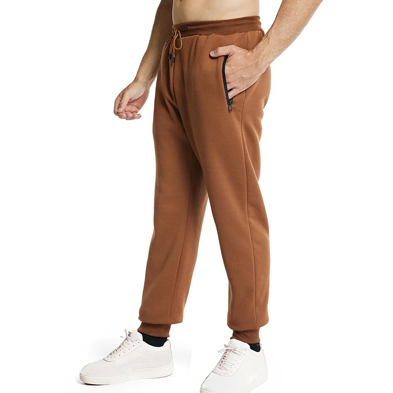 New Sweatpants Side Zipper Pockets Men Joggers Track Pants Elastic Waist Sport Casual Trousers Baggy Fitness Gym Clothing.