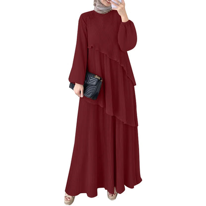 2025 ZANZEA Fashion Women Autumn Long Sleeve Maxi Sundress Muslim Abaya Dresses Duabi Robe Femme IsIamic Clothing Hijab Vestidos