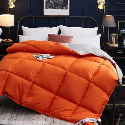 Winter Quilted Quilts Blanket 95% White Goose Down Soft Goose Down Warm Winter Duvet 거위털 이불 구스이불 거위Size King Twin Cover.