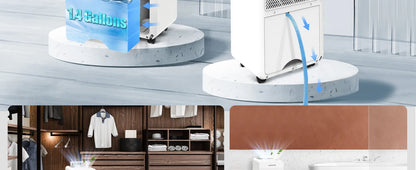 HUMSURE Electric Dehumidifier 25L/24H, Dehumidifier Basement Rooms with 5.5 Litre Water Tank, Timer, Automatic Defrosting.