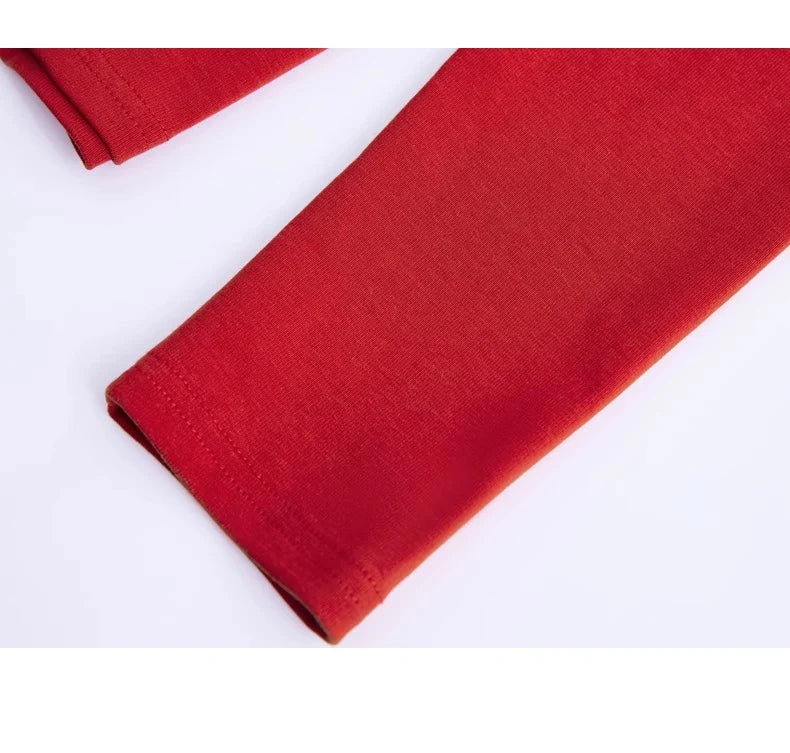 Wine red pure cotton long sleeved t-shirt for women's spring and autumn new style V-neck fashionable casual plus size loose top.