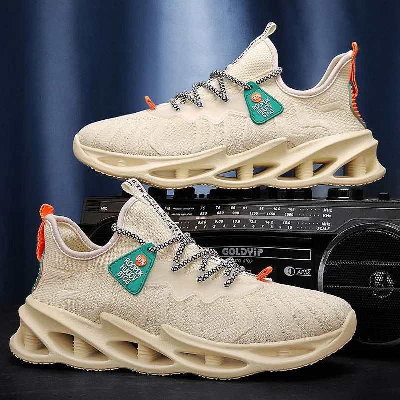 Male Sneakers Men Thin Tide Shoes Hollow Breathable Men Tide Brand 2023 NEW Summer Sneakers Running Net Shoes Youth Blade Shoes.