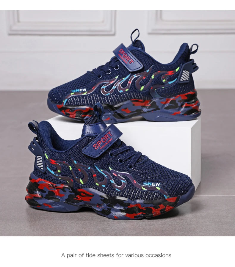 Boys Running Shoes 2022 Design Children Sneakers Mesh Kids Casual Sneakers 7-12 Years Children Sneakers for Boys.