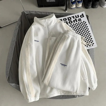 Casual Sporty Men's Hoodie Pants Set Hong Kong Style Long Sleeve Autumn Winter Loose Trendy Student Wear AE Origin China.