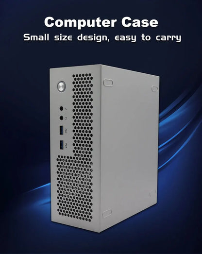 HTPC Computer Case Mini ITX Gaming PC Chassis Desktop Chassis USB3.0 Computer Case Home Computer Case Black and Silver.