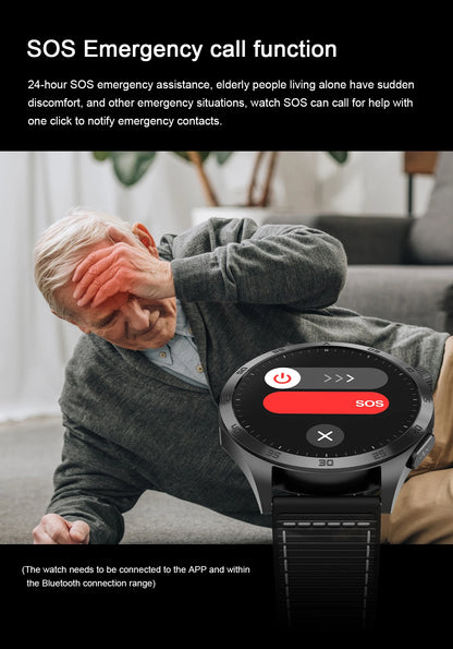 2025New Micro Physical Examination Blood Lipids Uric Acid Blood Pressure Smart Watch ECG+PPG Clock Bluetooth Call Smartwatch Men