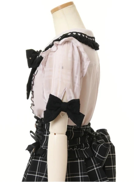 Rojita Stil Spitze Kragen Lolita Hemd Mode frauen Tops Sommer Nette Süße Bogen Schulter Slim Fit Kurzarm Blusen weibliche