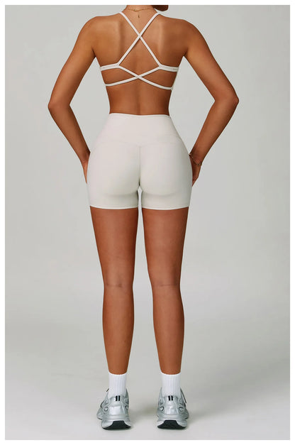 Cross Shoulder Straps Sports Bra Anti-Sweat Fitness Top Women Yoga Bra Shockproof Crop Top Push Up Sport Bra Gym Bra Workout Top.