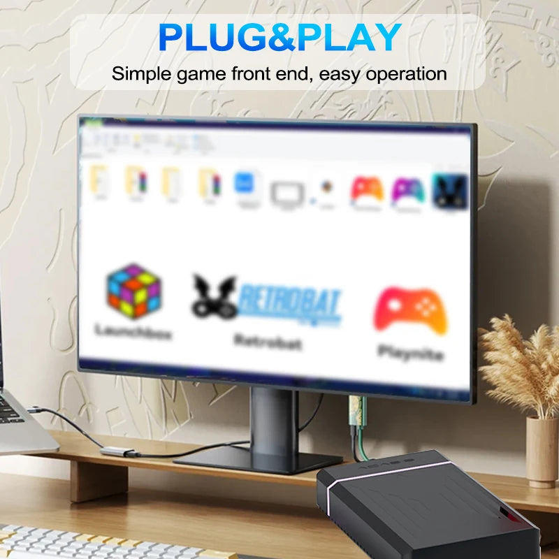 PEAPRIT 12TB Gaming HDD with Hyperspin Launchbox Retrobat Playnite 10K+ Retro Video Games Console for PS3/PS2/PS/Wii/WIIU/SWITCH.