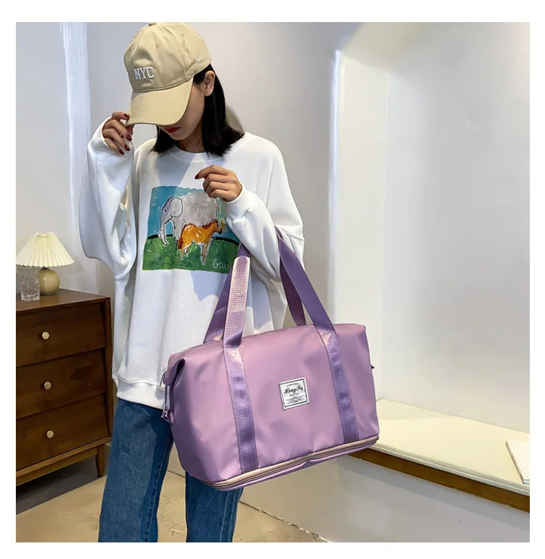 UNIXINU Carry On Travel Duffle Bag Nylon Waterproof Sports Gym Tote Bags for Women Large Capacity Storage Luggage Handbag.