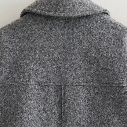 2025 frauen Elegante Feste Mantel Zipper Langarm Tasche Bomber Jacke Weibliche Casual Weiche Woolen Lose Streetwear Mäntel.