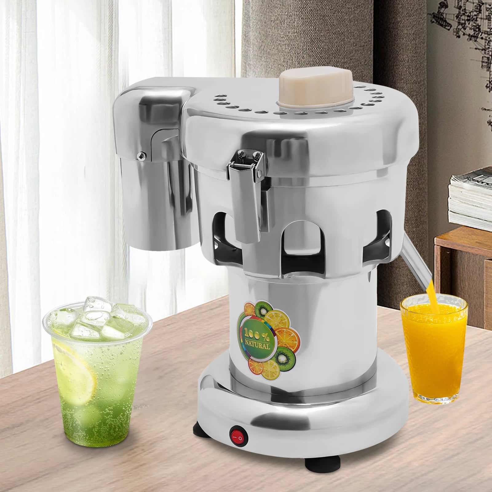 Juicer Machine with 2800r/min Motor, Stainless Steel Knife Mesh, Slanted Juice Outlet, Large Waste Outlet, Odorless and Durable.