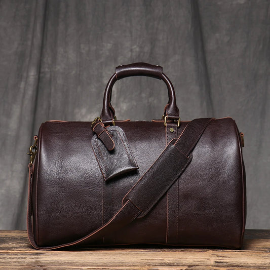 Vintage Herren Reisetasche klassische Business Umhängetasche Kopfs chicht Rindsleder Weekender Sporttasche Leder handtasche für Ehemann Geschenk.