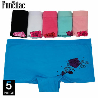 Panties cotton boxer women underwear Safety female panty print lingerie ladies girls intimate woman 5 Pcs/Lot