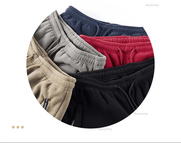 Maxbarley Winter Sportswear Set Mens Retro Training Thick Fleece Jacket + Pants Two Piece Set Casual Ski Running Tracksuit Suit