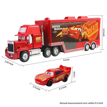 Disney Pixar Cars 2 3 Lightning McQueen Mack Uncle Jackson Storm Car Truck 1:55 Diecast Vehicle Metal Toys Gift for Children.
