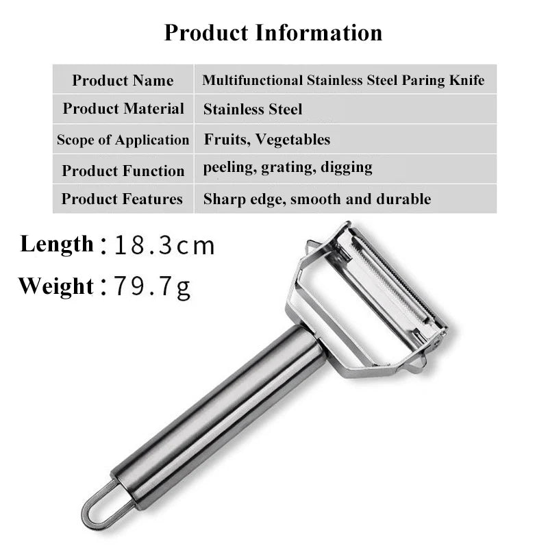 Multifunctional Stainless Steel  Kitchen Peeler Fruit Vegetable Potato Carrot Cucumber Grater Julienne Durable Vegetable Slicer.