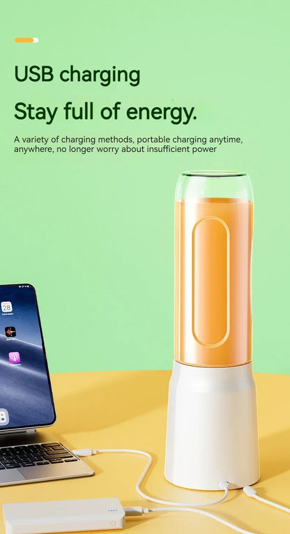 Portable Wireless Blender Electric Fruit Juicer Machine For Orange Ice Crushing 10 Blades Auxiliary Food Machine 1500mA Mixer