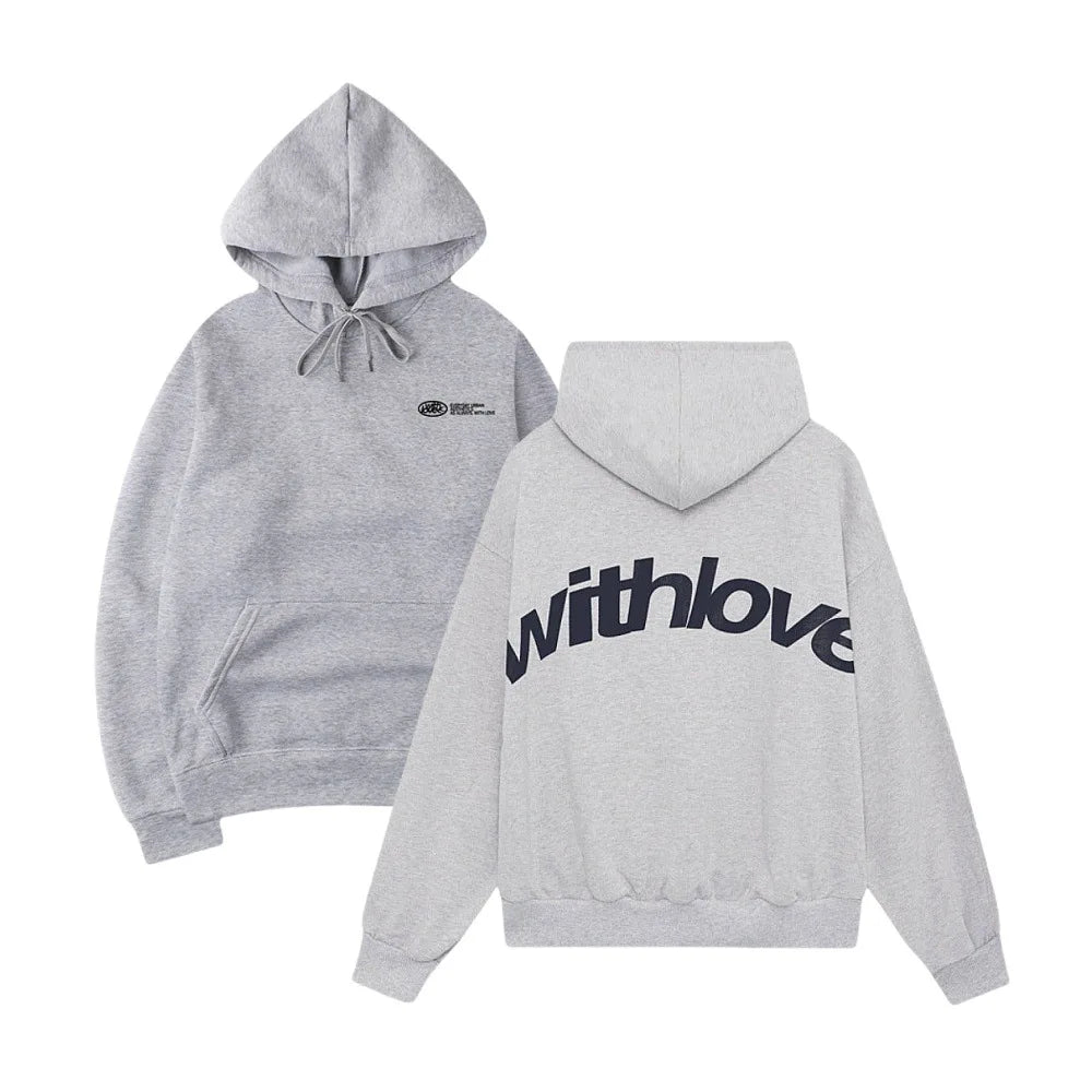 Fanceey Fleece-gefüttertes Herren-Kapuzenpullover, Winter, warm, lockere Passform, Buchstabendruck, lässiger Sport-Pullover, Kapuzenpullover für Herren, Neu