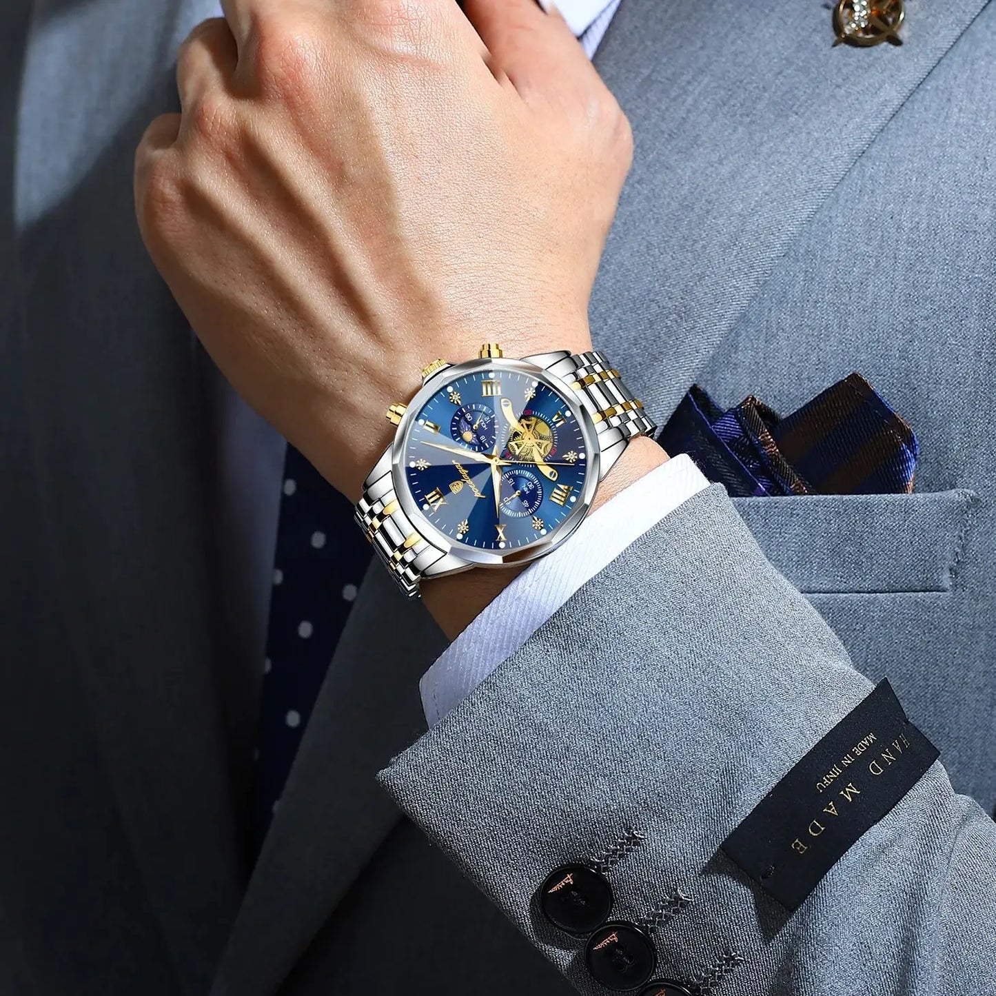 POEDAGAR Luxury Men Watch Top Original Waterproof Luminous Chronograph Man Wristwatch Stainless Steel Quartz Men's Watches Reloj.