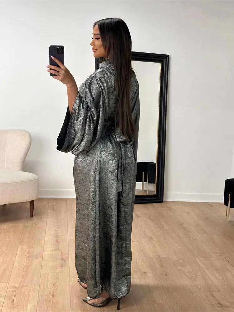 Fashion Satin Abaya Dubai Luxury 2024 Muslim Kaftan Dress Abayas For Women Kebaya Caftan Marocain Robe Femme Musulmane Vestidos.