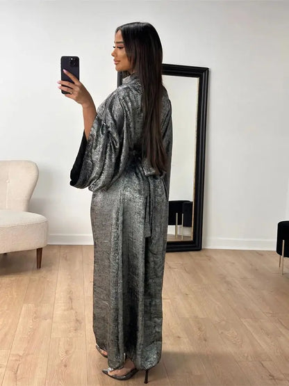 Fashion Satin Abaya Dubai Luxury 2024 Muslim Kaftan Dress Abayas For Women Kebaya Caftan Marocain Robe Femme Musulmane Vestidos.