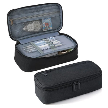 Stift-Aufbewahrungstasche, Federmäppchen, 2-lagig, große Kapazität, Kosmetik, hochwertiges Lernzubehör, einfache Schreibwarenboxen für Studenten.