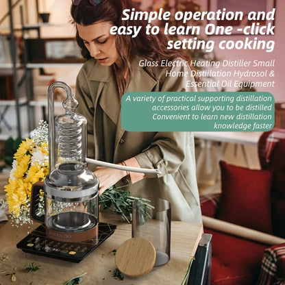 HOOLOO 2.4L Water Distiller Distillation Kit Home Fragrance Distillation Device Hydrosol & Essential Oil Distiller Equipment.