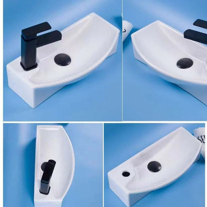 Einfache Installation, wandmontiertes Keramik-Badezimmerwaschbecken für kleine Räume