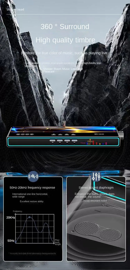 Bluetooth Music Digital Bathroom Shower System Ambient Lighting thermostatic Digital Bathroom Shower Set Faucets Accessories