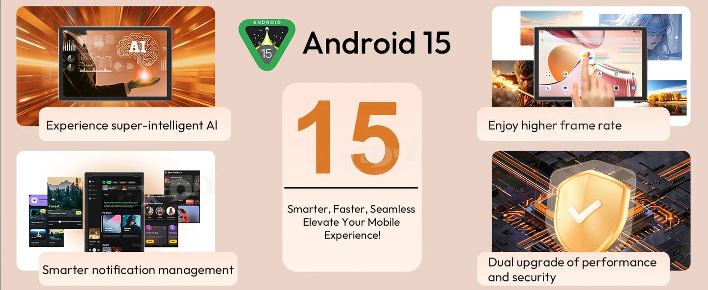 XGODY P60 Pro Android 15  256GB Tablet PC 10 Zoll ultra-klares 90Hz Display 24GB(8+16) 256GB 8000mAh Akku Tablet.