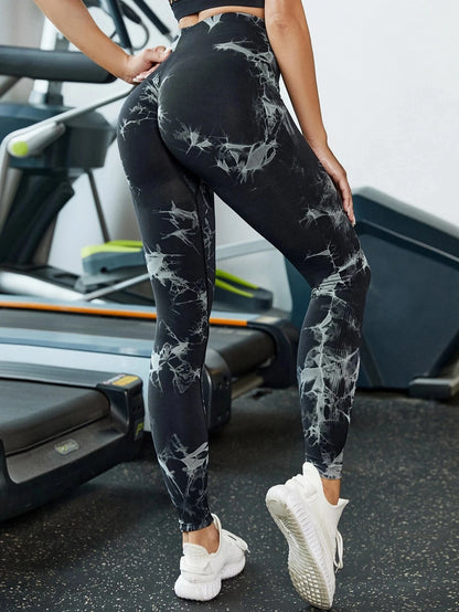 Tie-Dye Seamless High Waist Sports Leggings for Women, Outdoor Leisure Sports Tightening Butt Lifting Yoga Gym Sports Pants.