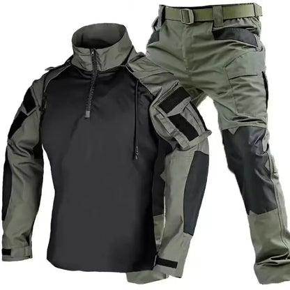 Outdoor Uniform Tactical Suits Wear Resistant T-Shirt Hood Pants Men Clothes Combat Shirts Airsoft Paintball Hunting Clothing.