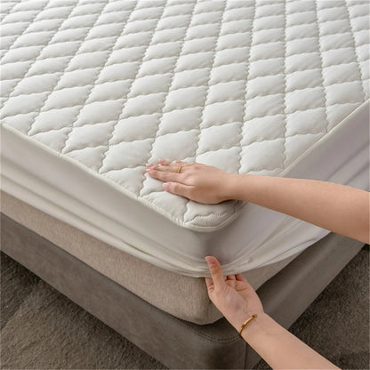 Home Mattress Cover Waterproof Thickened Quilted Waterproof Bed Cover Breathable Mattress Protector Fitted Sheet No Pillowcases