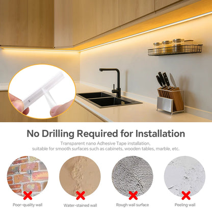 24V COB Neon Strip Light 280LEDs/M Solid Silicone Gel Tube With Dimmable Touch & Hand Sweep Motion Sensor Switch Waterproof Tape.