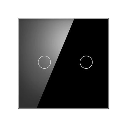 JHJCH Touch Lichtschalter Frankreich Steckdosen USB C Telefon Ladung Kristallglas 1/2/3Gang Wandschalter Doppelsteckdosen Schwarz.