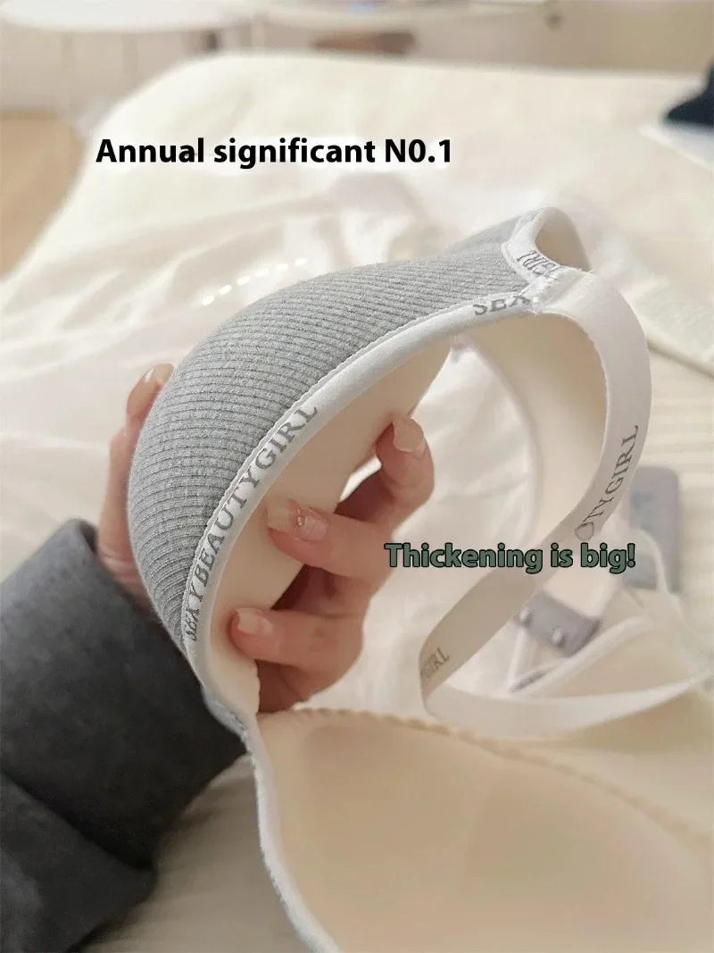 Wireless Push Up Bra for Small Chest - Seamless Anti-Sagging Invisible Bralette, Enhance Lift Comfort No Trace (Letter Design).