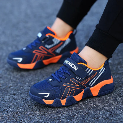 Kids Fashion Sneakers for Boys Mesh Breathable Sports Running Shoes Lightweight Children School Walking Footwear.