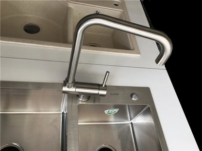 Stainless Steel Kitchen Faucet Lead-Free Folding Mixer 360 Degree Swivel Single Handle Nickel Kitchen Sink Taps