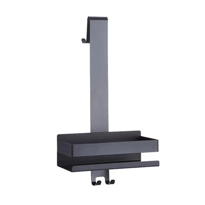 Badezimmer-Tür-Rückseite, hängendes Regal aus Edelstahl über Glastür, Aufbewahrungsregal, Shampoo-Halter, Aufbewahrungstablett für Toilettenartikel mit Haken